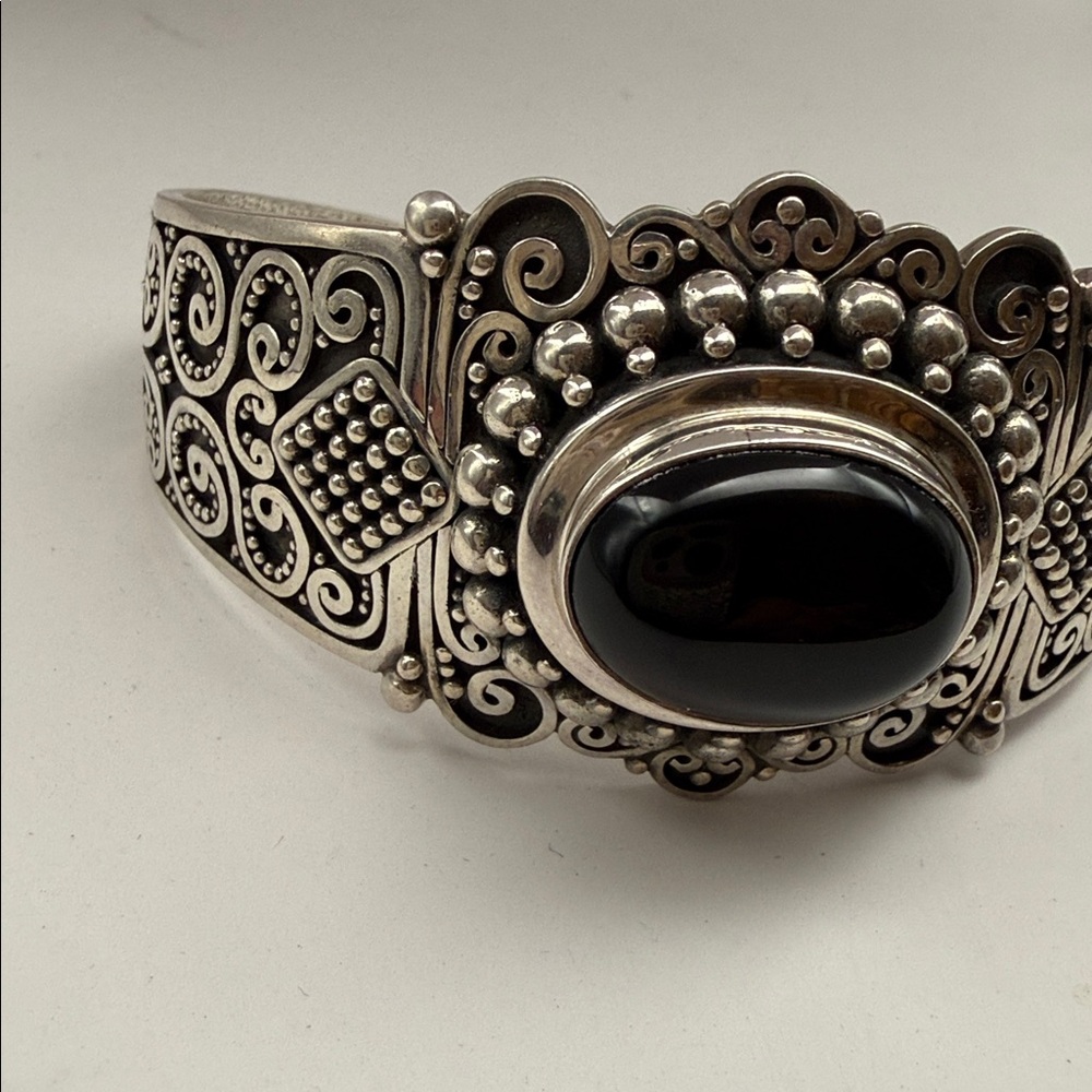 Sterling Silver 925 Black Onyx Braceet - Picture 9 of 9
